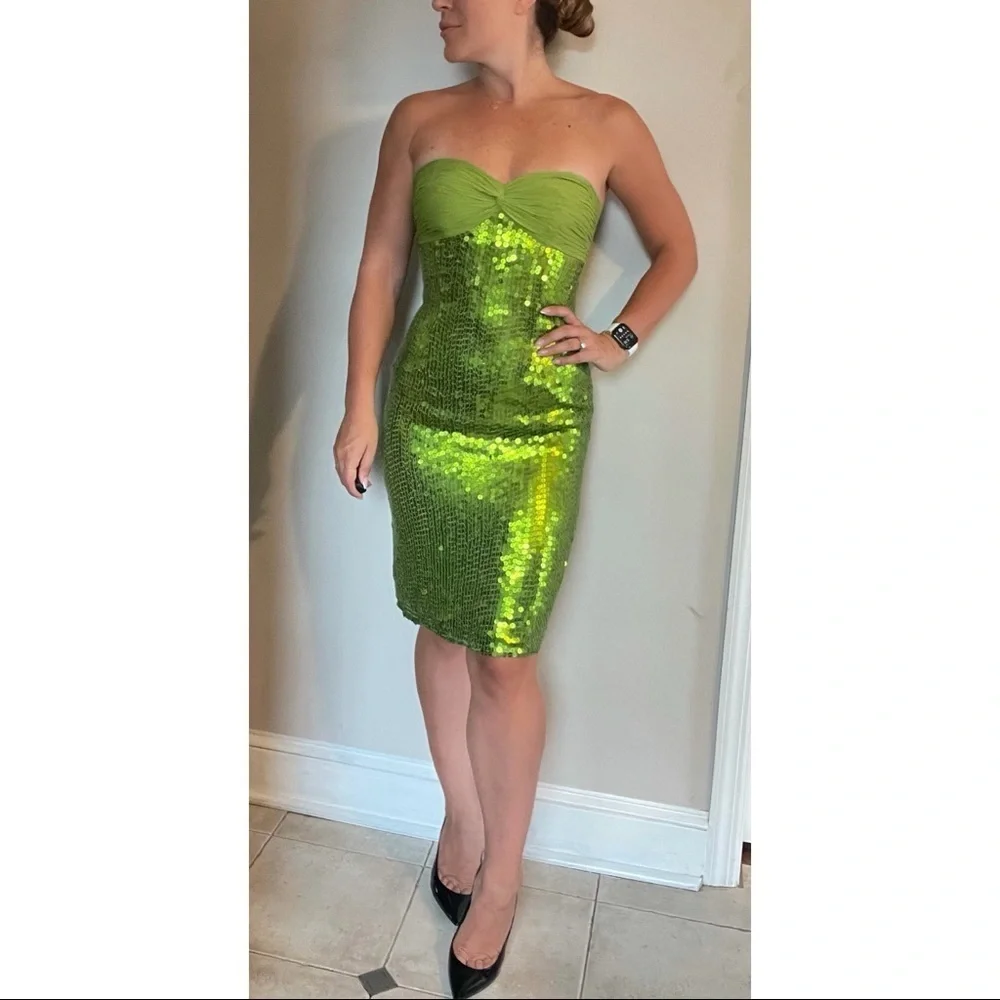 Jovani | Dresses | Jovani Strapless Sequin Green Dress | Poshmark